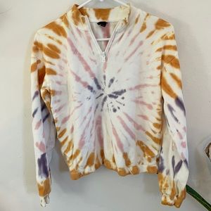 Girl’s Tie-Dye Quarter Zip Mock Neck Pullover
